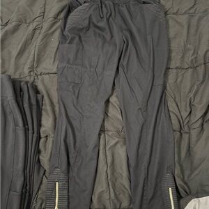 Stylish Black Joggers with Gold Zipper Detail